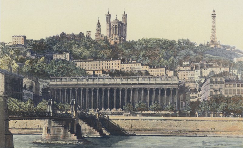 Lyon, oikeuspalatsi ja Fourvieren basilikat tekijältä French Photographer