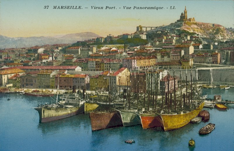 Marseille: Vieux Port, panoraamanäkymä (värillinen kuva) tekijältä French Photographer