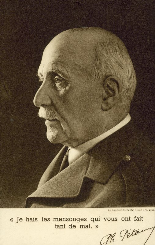 Marsalkka Philippe Petain, ranskalainen sotilas ja Vichy Francen sodanaikainen johtaja (m/v kuva) tekijältä French Photographer