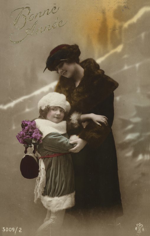 Uudenvuodenkortti äidin ja tyttären kanssa tekijältä French Photographer