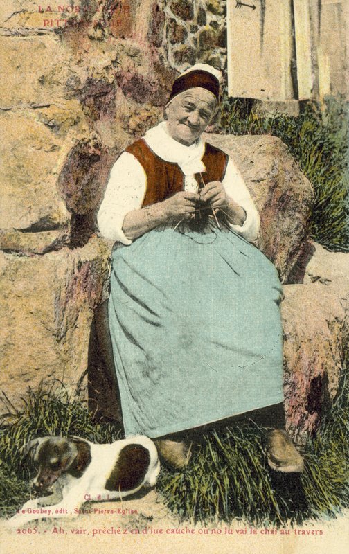 Vanha nainen neule (värikuva) tekijältä French Photographer