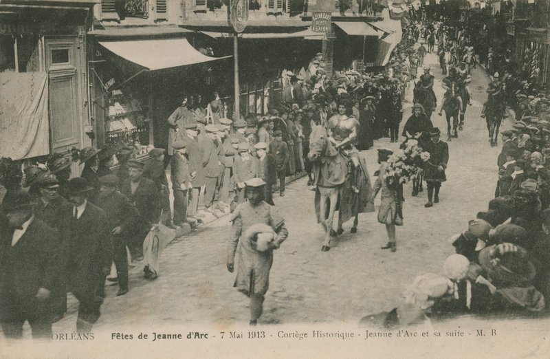 Orleans, Fetes de Jeanne DArc, 7. toukokuuta 1913. Postikortti lähetetty vuonna 1913. tekijältä French Photographer