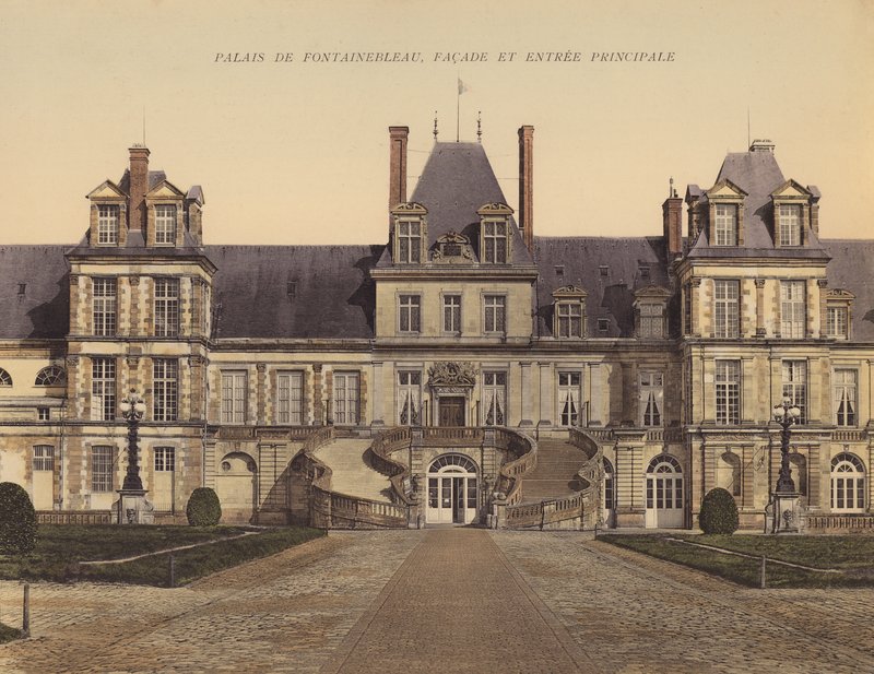 Palais de Fontainebleau, julkisivu ja pääsisäänkäynti (värikuva) tekijältä French Photographer