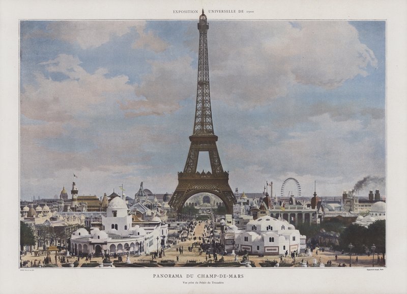 Panoraama Champ de Marsista Exposition Universelle 1900 -näyttelyn aikana, Pariisi (värikuva) tekijältä French Photographer