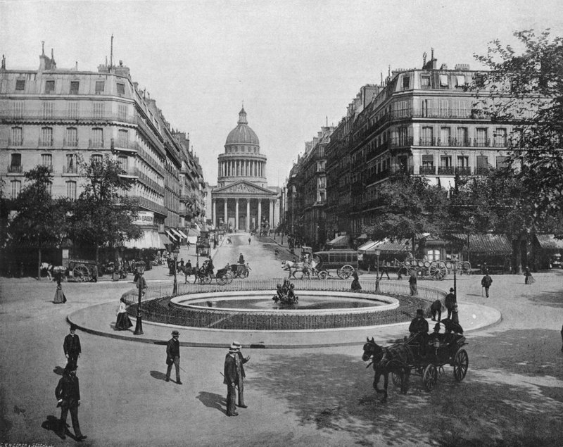 Pariisi - Place Medicis, Rue Soufflot ja Pantheon (m/w kuva) tekijältä French Photographer