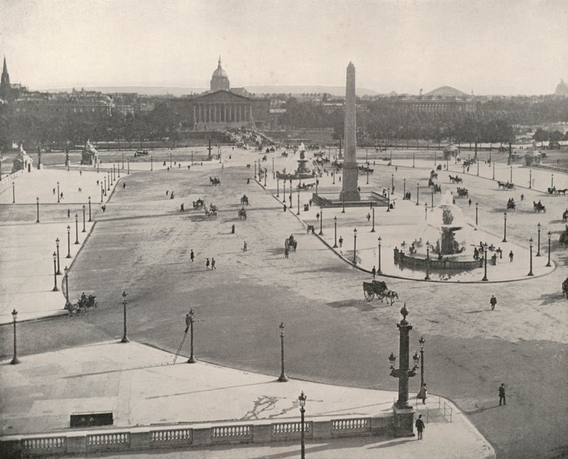 Pariisi: Etelä-näkymä Place de la Concorde -aukiolle (m/w kuva) tekijältä French Photographer