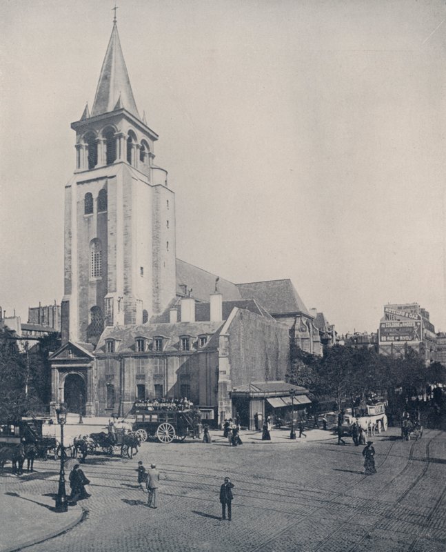Pariisi: St Germain-des-Presin kirkko (m/w kuva) tekijältä French Photographer
