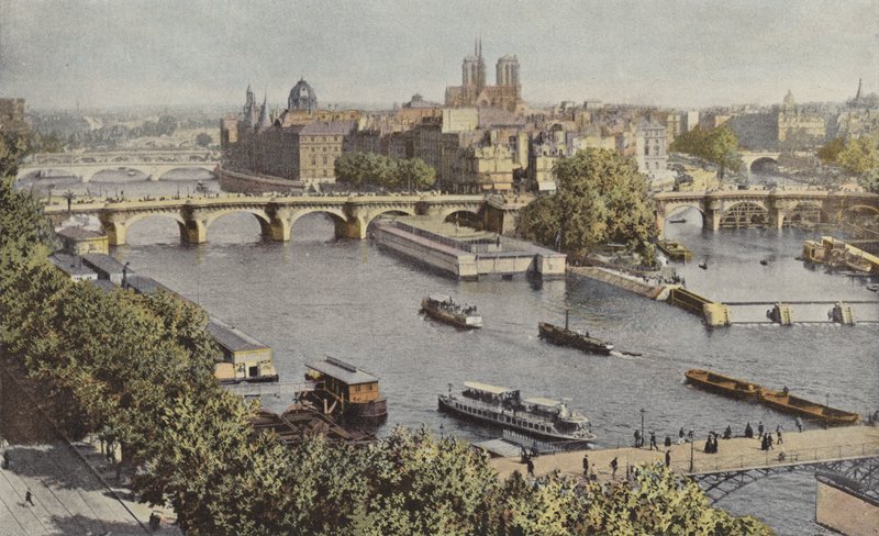 Pariisi, Pont-Neuf ja Ile de la Cite, Näkymä Louvresta tekijältä French Photographer