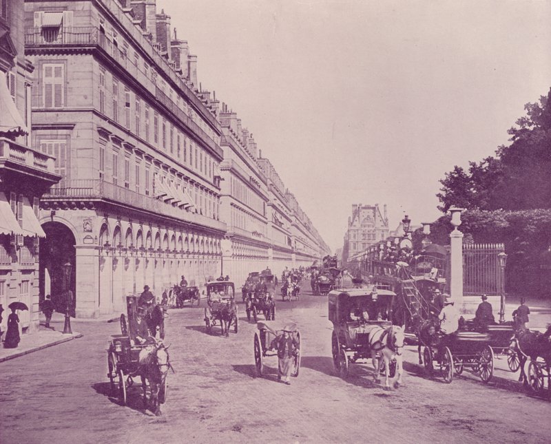 Pariisi: Rue de Rivoli, katsot itään, Place de la Concordelta (m/v kuva) tekijältä French Photographer