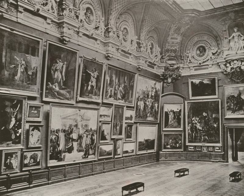 Pariisi: Uusi ranskalainen galleria, Louvre-museo (m/w kuva) tekijältä French Photographer