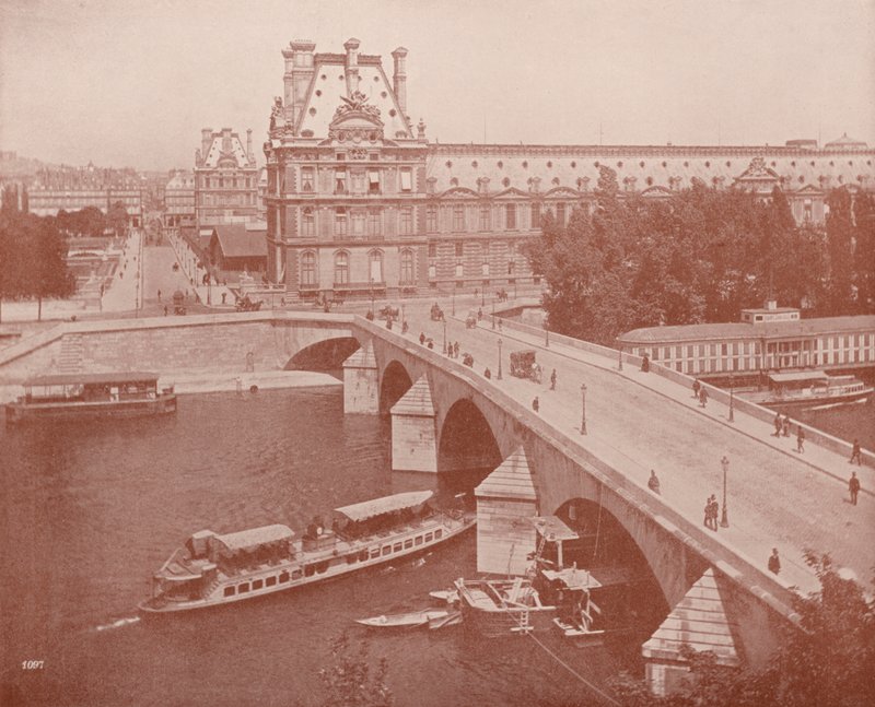 Pariisi: Pont Royal ja Louvre (m/w kuva) tekijältä French Photographer