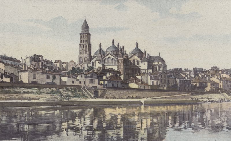 Perigueux, Saint-Frontin katedraali, Näkymä saaren vasemmalta rannalta tekijältä French Photographer