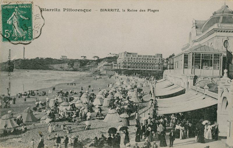 Kuvankaunis Biarritz - Biarritz, rantojen kuningatar. Postikortti lähetetty 1913. tekijältä French Photographer