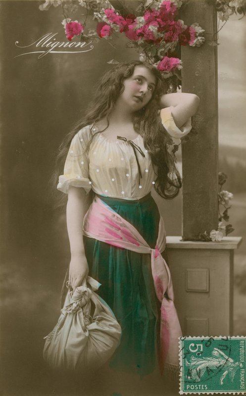 Postikortti Mignonista, lähetetty vuonna 1913 (käsin värjätty valokuva) tekijältä French Photographer