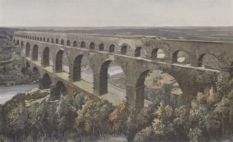 Remoulins, Roman Aqueduct Bridge, Gardonin yläpuolella tekijältä French Photographer