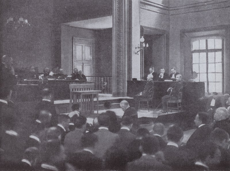 Uudelleenkäsittely Alfred Dreyfusin, väärin petoksesta tuomitun ranskalaisen armeijan upseerin tapauksessa, Rennes, Ranska, 1899 tekijältä French Photographer