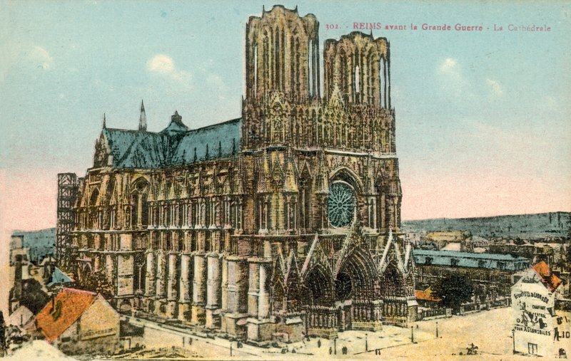 Reims, katedraali, ennen ensimmäistä maailmansotaa tekijältä French Photographer
