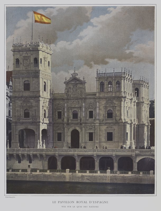 Espanjan paviljonki Exposition Universelle 1900 -näyttelyssä, Pariisi (värikuva) tekijältä French Photographer