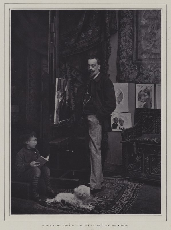 Lasten maalari: ranskalainen taiteilija Jean Geoffroy studiossaan (m/v kuva) tekijältä French Photographer