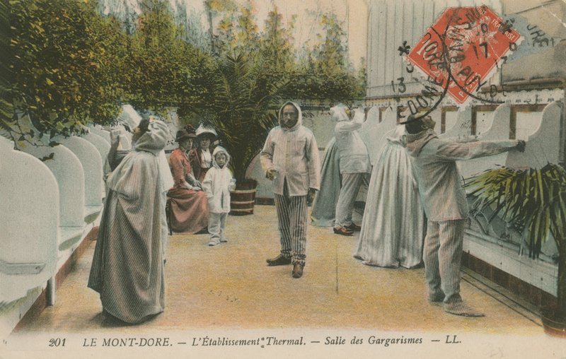 Lämpölähteet, Le Mont Dore, Ranska. Postikortti lähetetty 1913. tekijältä French Photographer