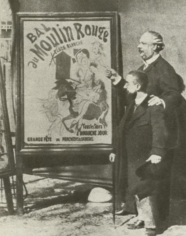Toulouse-Lautrec Moulin Rougen johtajan kanssa Pariisissa (m/v kuva) tekijältä French Photographer