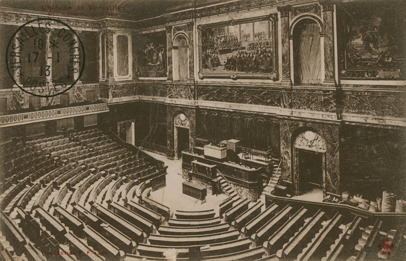 Versaillesin kongressi. Postikortti lähetetty 1913. tekijältä French Photographer