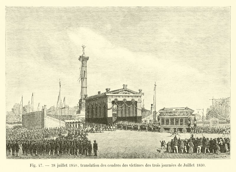 28. heinäkuuta 1840, käännös heinäkuun 1830 kolmen päivän uhrien tuhkasta tekijältä French School