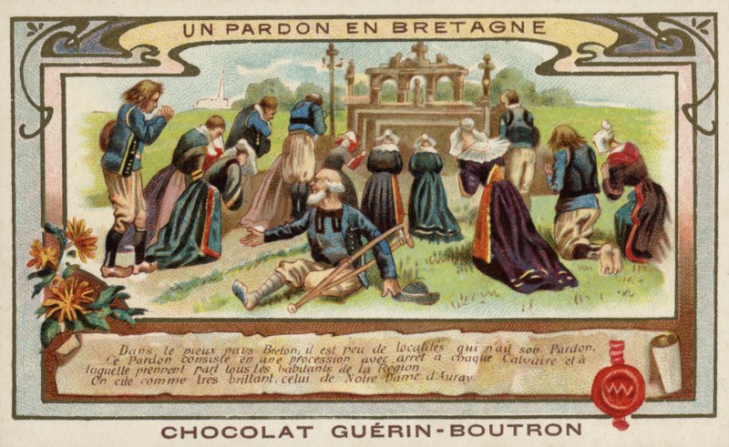 Anteeksi Bretagnessa (chromolitho) tekijältä French School
