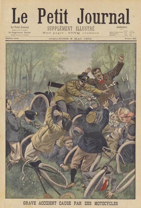 Moottoripyörien aiheuttama vakava onnettomuus (väri litho) tekijältä French School