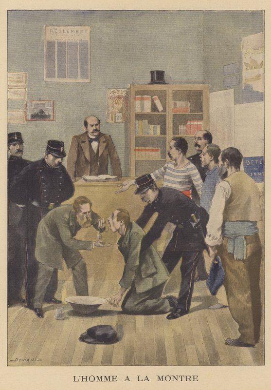 Varas, joka nieli varastamansa kellon (väri litho) tekijältä French School