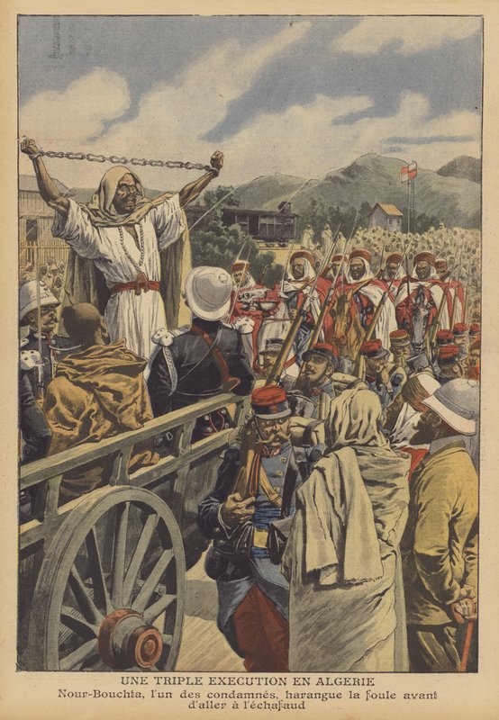 Kolminkertainen teloitus Algeriassa (värinen lito) tekijältä French School