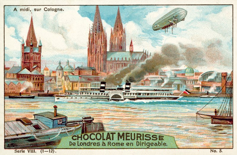 Kölnin yläpuolella keskipäivällä (chromolitho) tekijältä French School