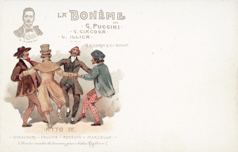 Neljäs näytös, La Boheme (väri litho) tekijältä French School