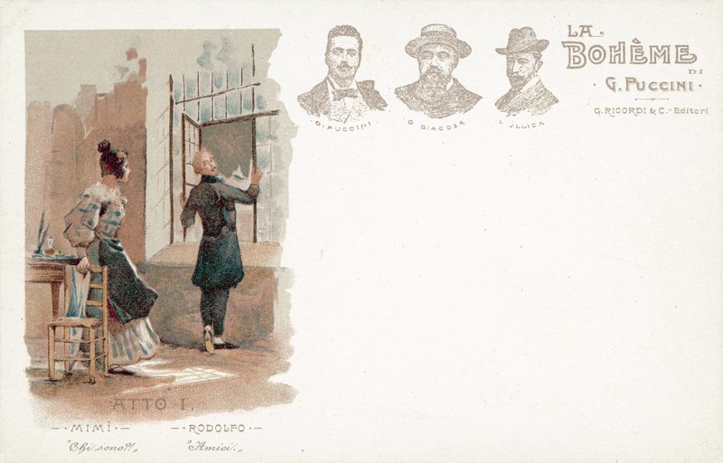 Act One, La Boheme (väri litho) tekijältä French School