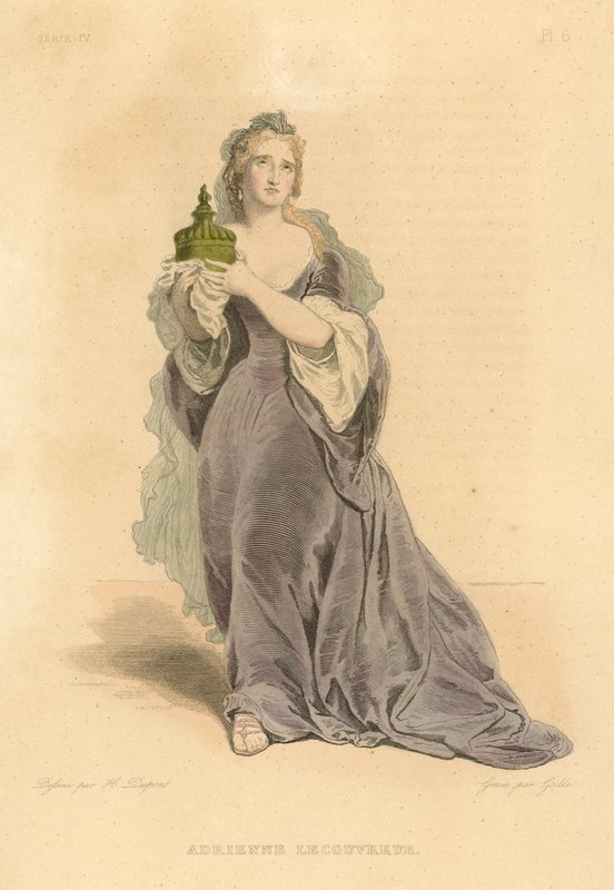 Adrienne Lecouvreur (värillinen kaiverrus) tekijältä French School
