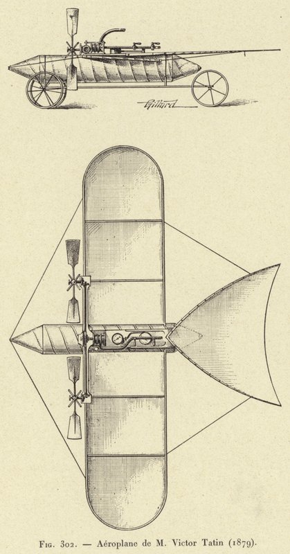 Airplane de M Victor Tatin (1879) (kaiverrus) tekijältä French School