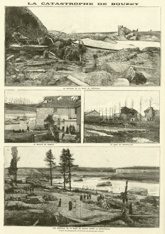 Bouzeyn tulvakatastrofin jälkiseuraukset, Ranska (kaiverrus) tekijältä French School
