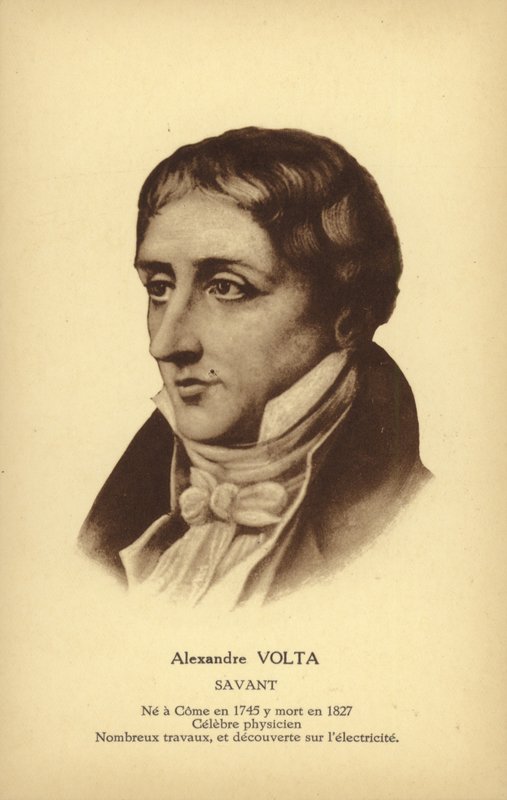 Alessandro Volta (1745-1827), italialainen fyysikko (litografia) tekijältä French School
