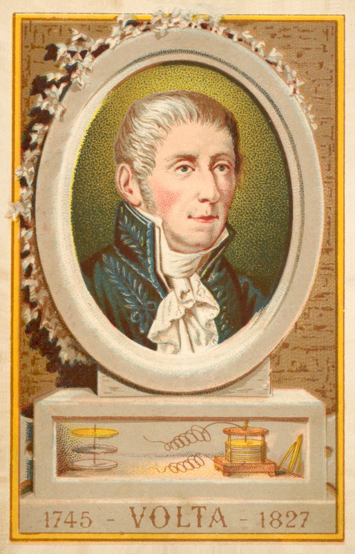 Alessandro Volta, italialainen fyysikko (chromolitho) tekijältä French School