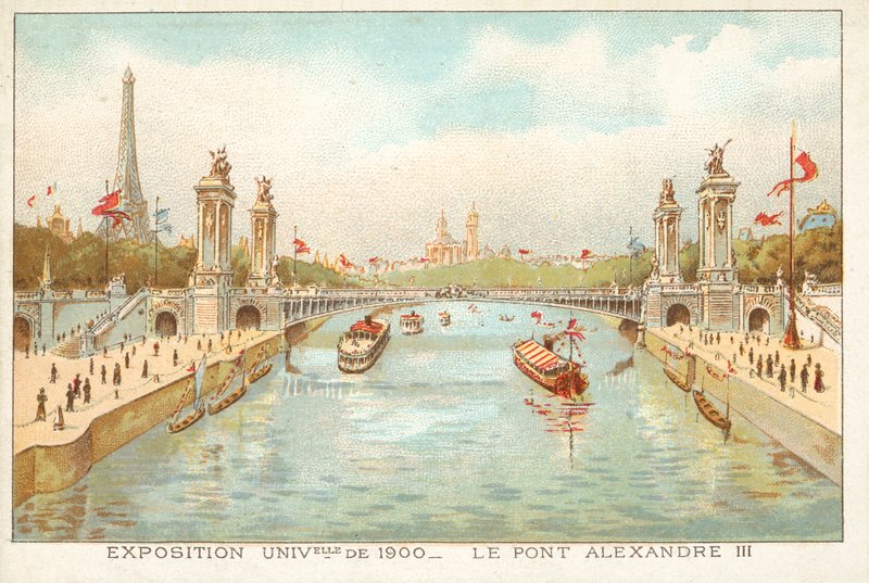 Aleksanteri III:n silta, Exposition Universelle 1900, Pariisi (chromolitho) tekijältä French School