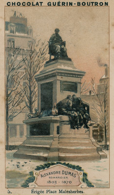 Alexandre Dumas, kirjailija, 1803-1870, pystytetty paikka Malesherbes tekijältä French School