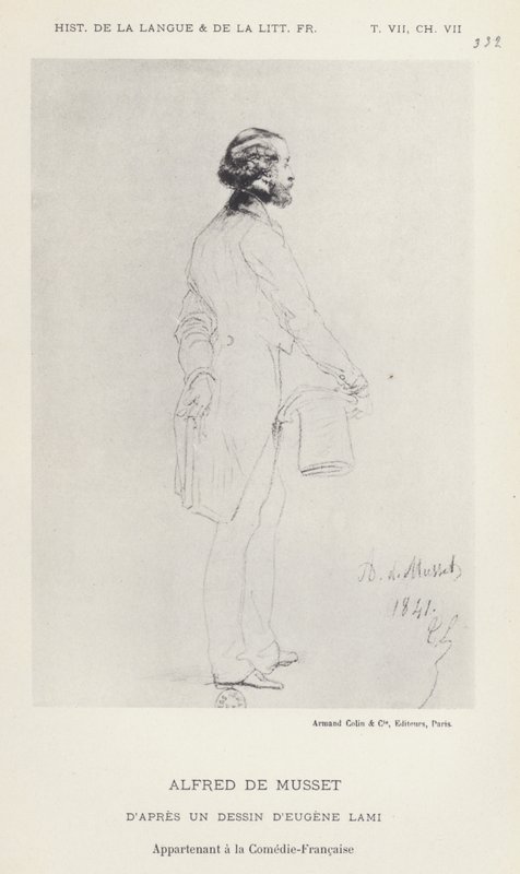 Alfred De Musset (litho) tekijältä French School