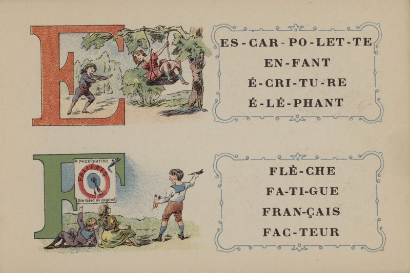 Falieres Fosphatine Alphabet (väri litho) tekijältä French School