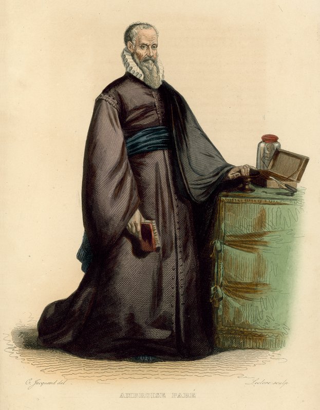 Ambroise Pare (värillinen kaiverrus) tekijältä French School