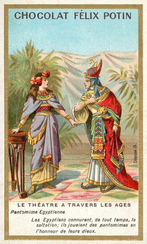 Muinaisen Egyptin pantomiimi (chromolitho) tekijältä French School
