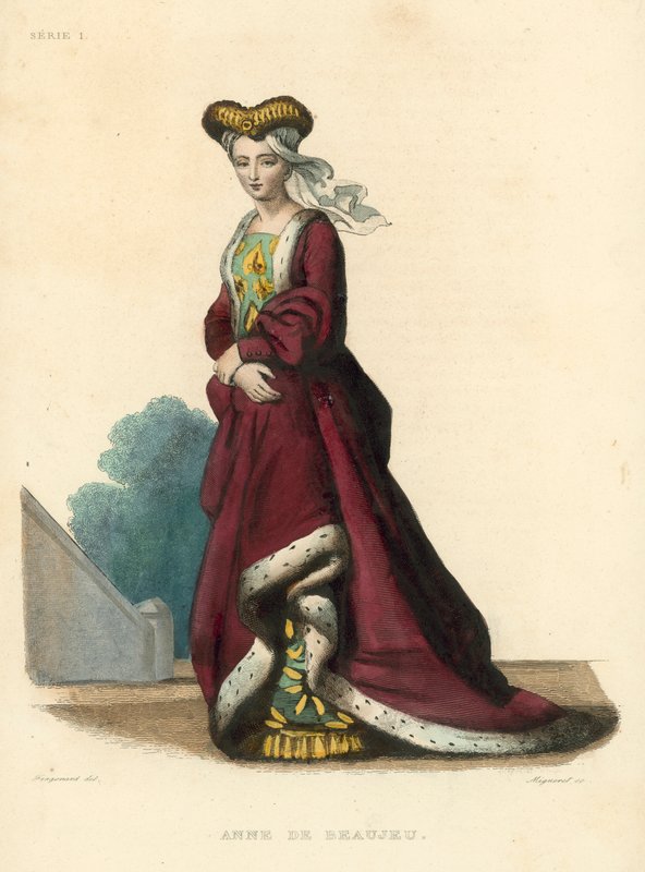 Anne de Beaujeu (värillinen kaiverrus) tekijältä French School