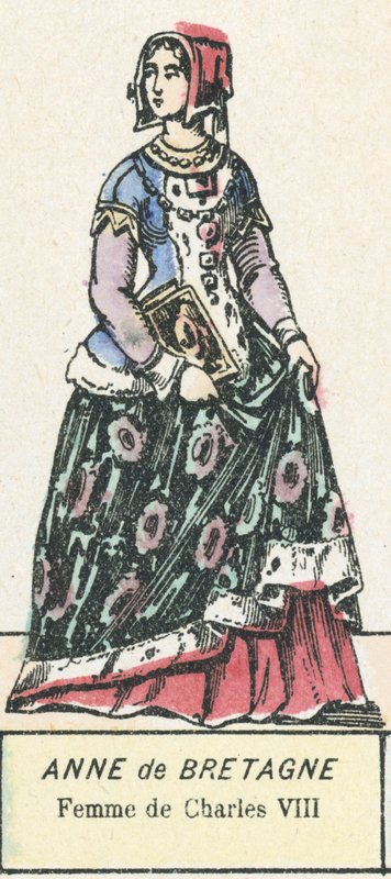 Anne Bretagnen, Kaarle VIII:n vaimo (värillinen kaiverrus) tekijältä French School