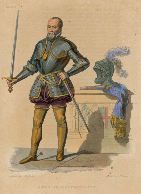 Anne de Montmorency (värillinen kaiverrus) tekijältä French School