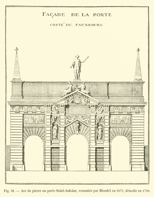 Kivikaari eli Porte Saint-Antoine, Blondelin vuonna 1672 uudistama, vuonna 1788 purettu tekijältä French School