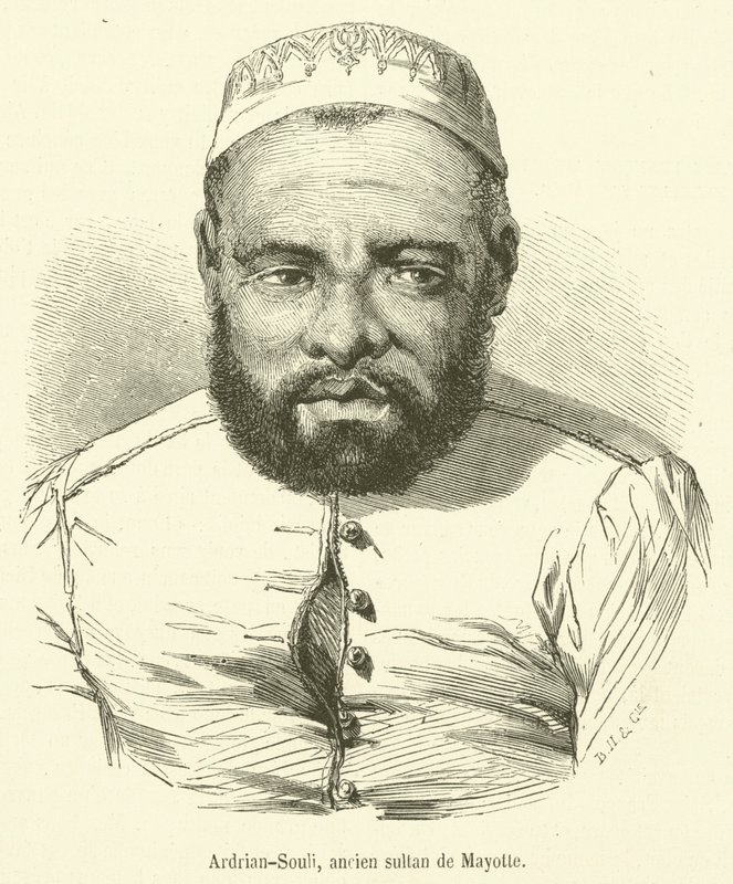 Adrian-Souli, Mayotten muinainen sulttaani (kaiverrus) tekijältä French School